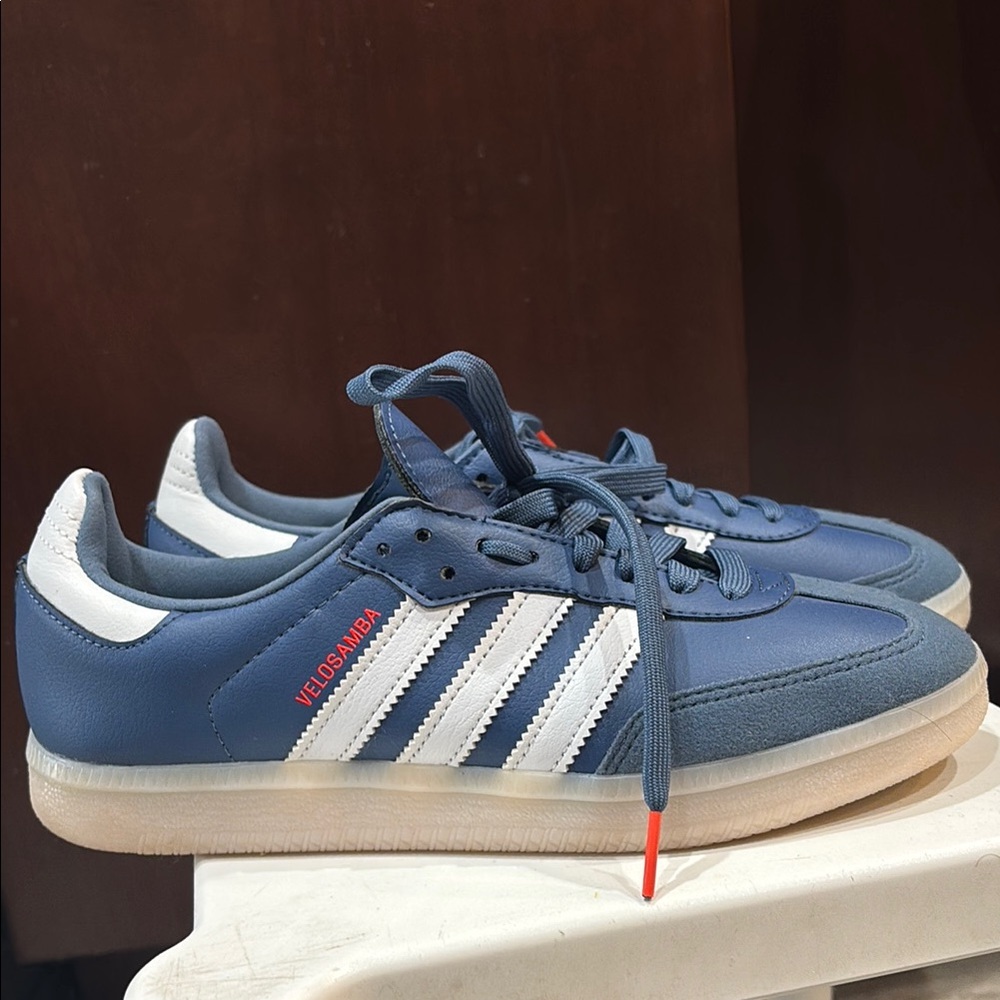 Adidas Navy Blue Sneakers with White Stripes